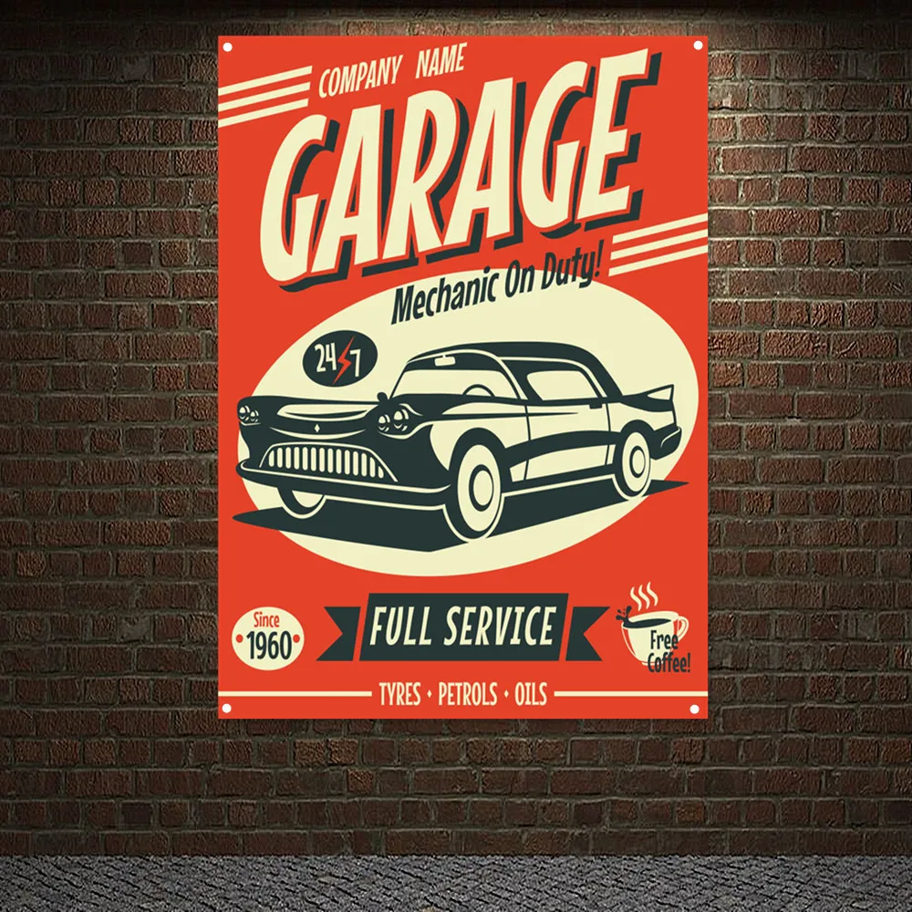 Auto Repair Shop Banners - MECHANIC ON DUTY Vintage AUTO FULL
