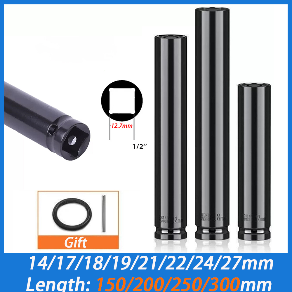 Pneumatic Impact Wrench - 1 Stück 150-200mm Verlängerter Sechskant-Elektroschlagschrauberschlüssel 1/2