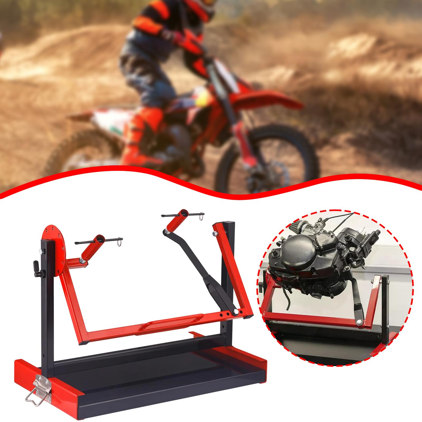 Engine Stand Heavy Duty - Motorrad-Motorständer Rot-Schwarz Robustes Drehbares Design Hochbelastbares