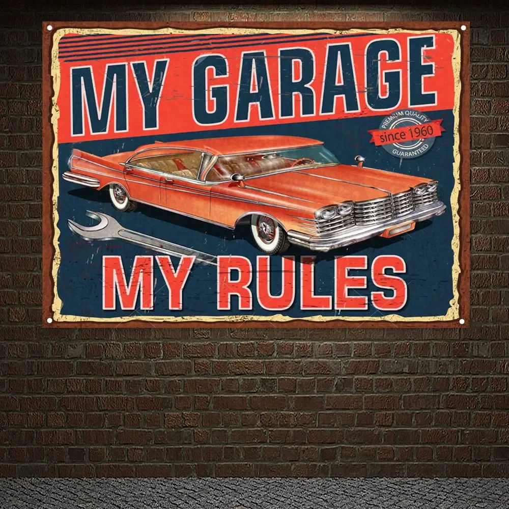 MEINE GARAGE MEINE REGELN Vint – Auto Repair Shop Banners Bewertung und Preis