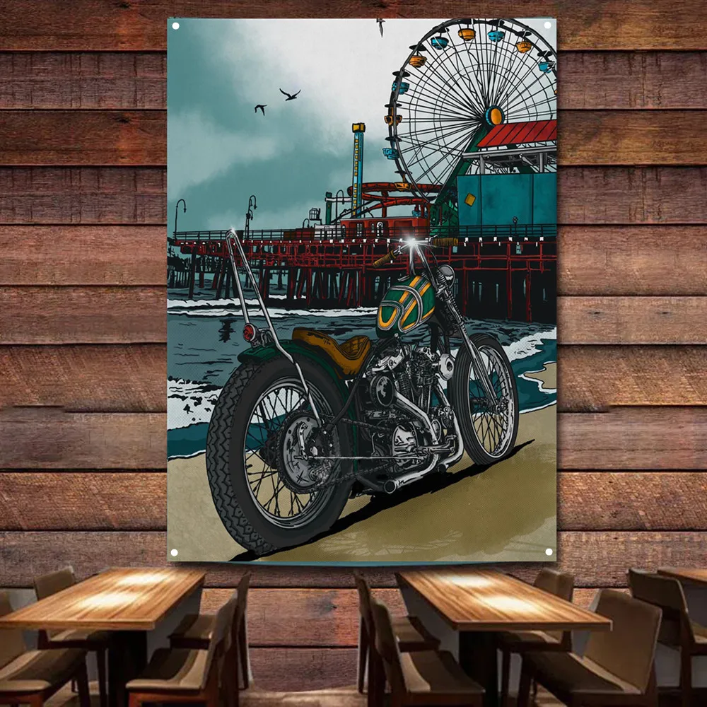 Meer Motorrad Kunst Poster Wan – Auto Repair Shop Banners Bewertung und Preis