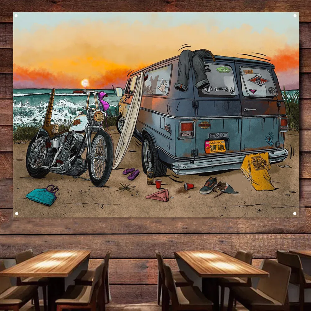 Motorrad Auto Camping Kunst Po – Auto Repair Shop Banners Bewertung und Preis