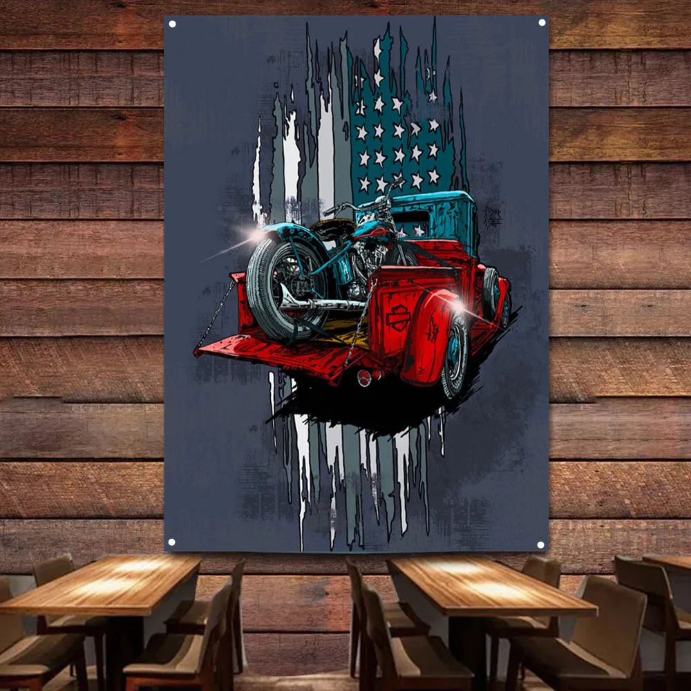 Motorrad auf Auto Kunst Poster – Auto Repair Shop Banners Bewertung und Preis